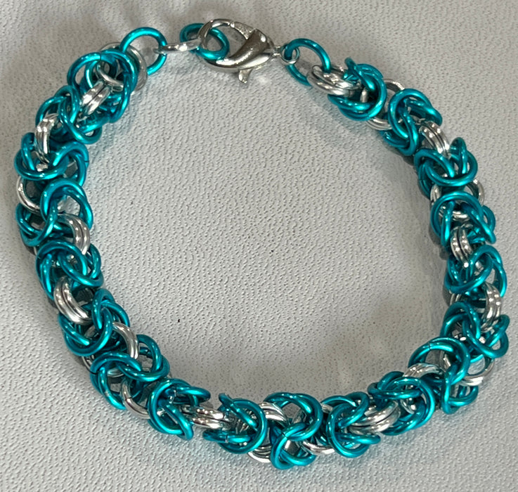 Turquoise Blue Chainmaille Bracelet