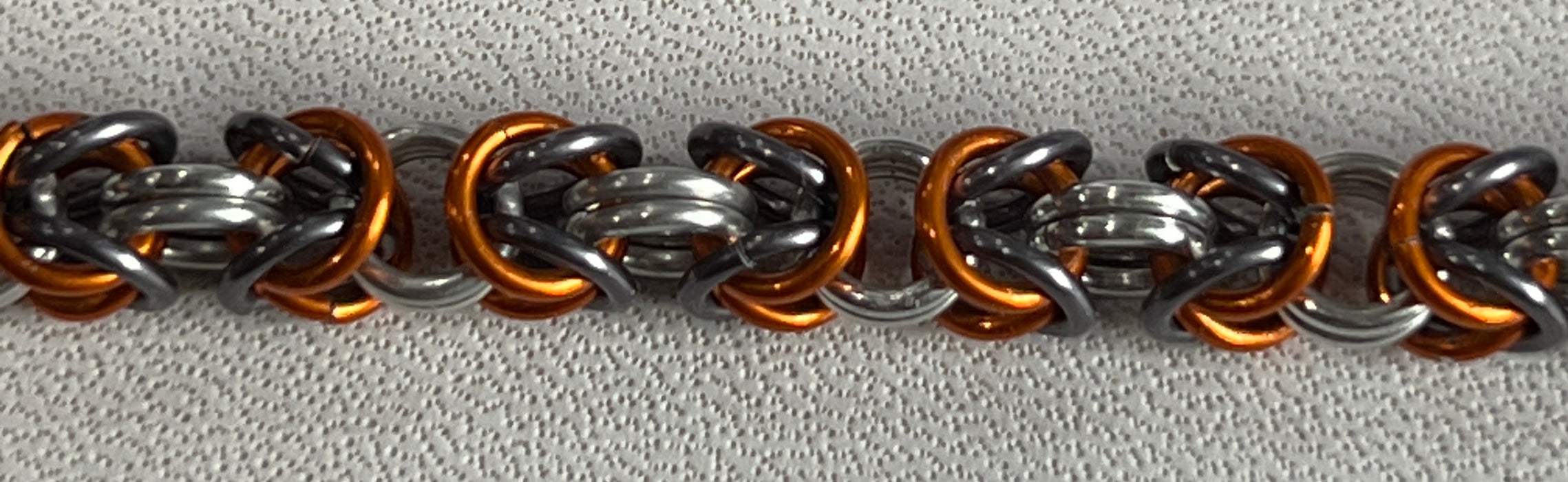 Orange and Grey Chainmaille Bracelet