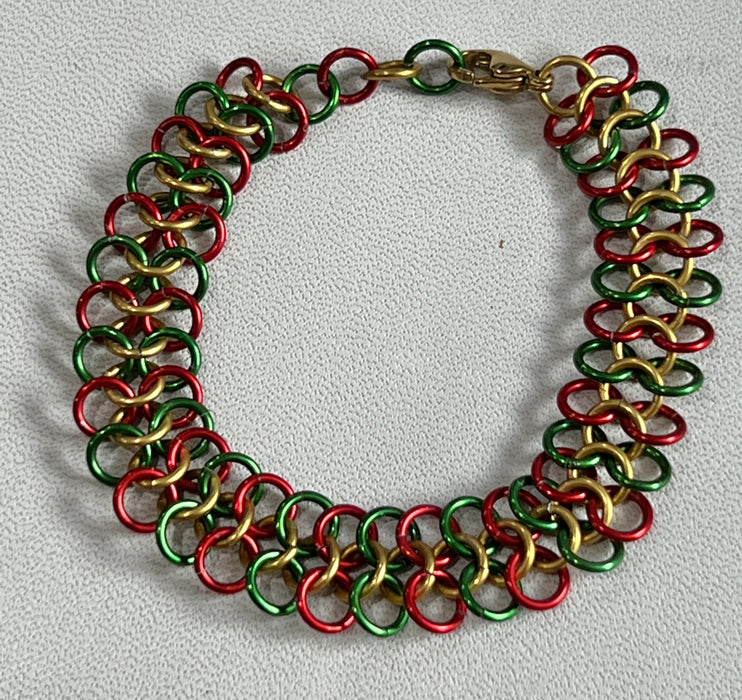 Holiday Colors Chainmaille Bracelet #1