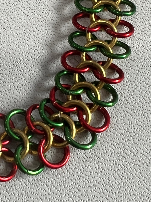 Holiday Colors Chainmaille Bracelet #1