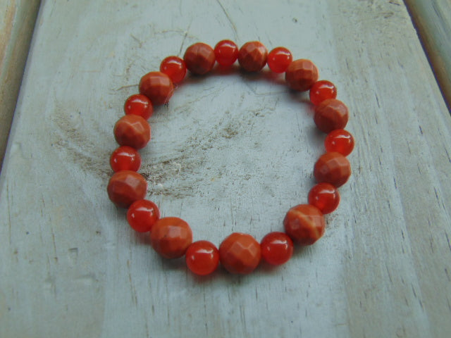 Autumn Fire Natural Stone Stretchy Bracelet