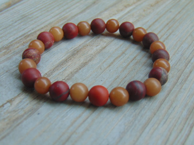 Autumn Hues Stretchy Natural Stone Bracelet