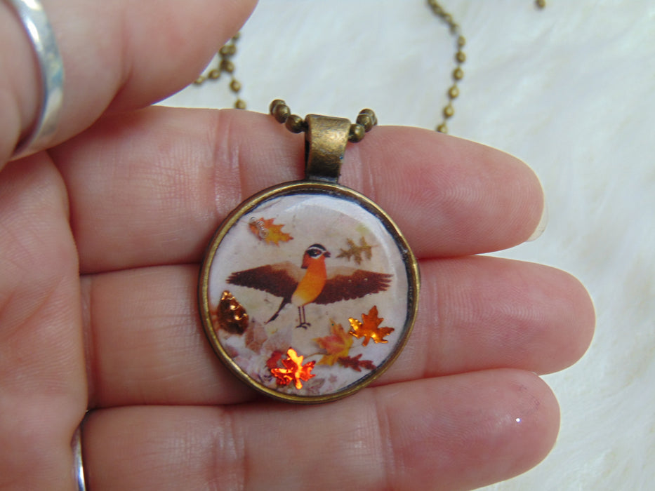 Enchanted Autumn Little Robin Necklace