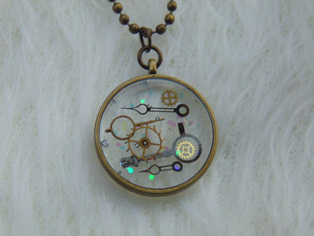 Cogs and Bits Watch Hands Necklace