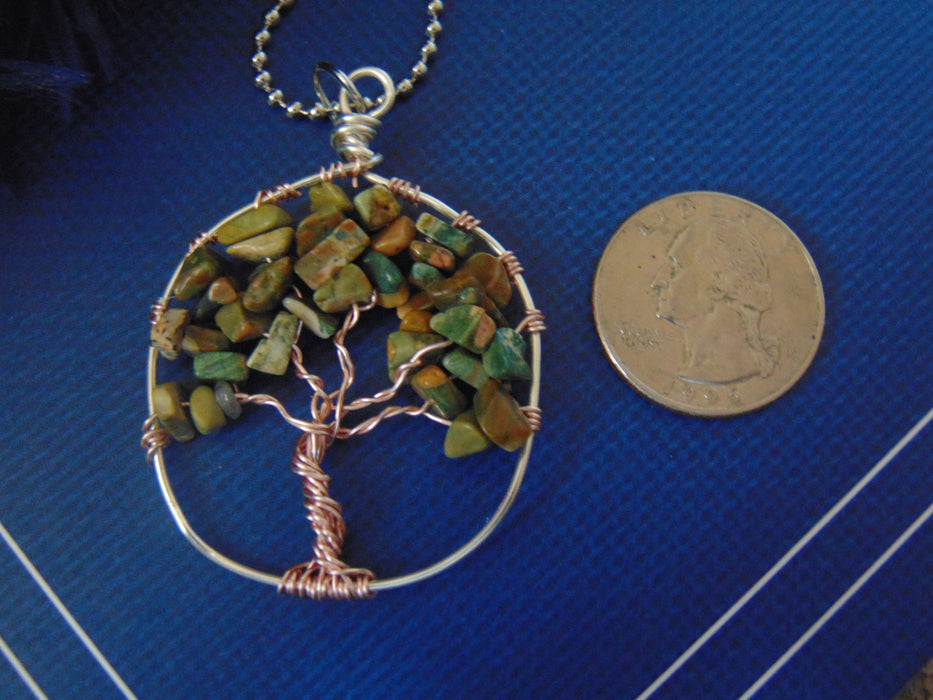 Gem Tree Green Agate Necklace