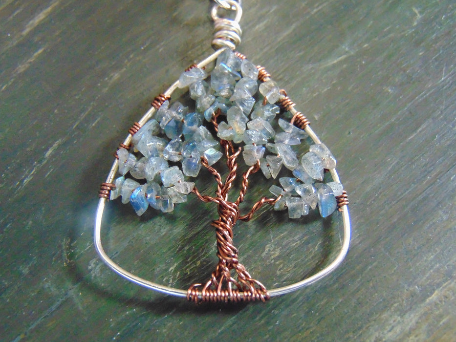 Gem Tree Labradorite Triangle Necklace