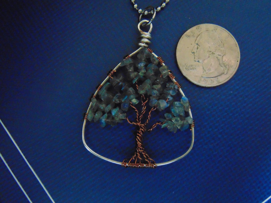 Gem Tree Labradorite Triangle Necklace