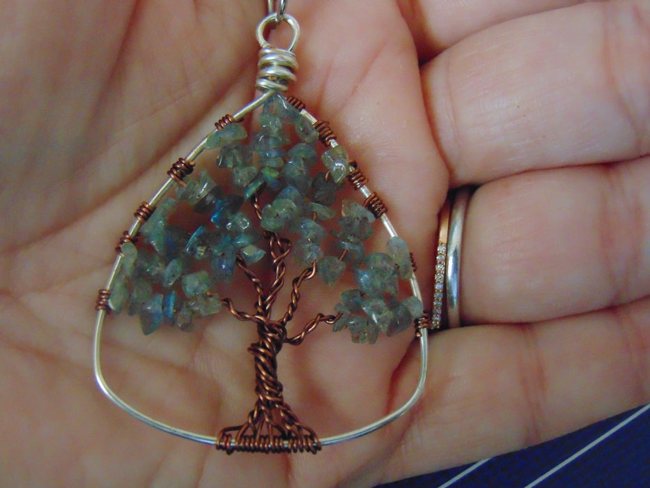 Gem Tree Labradorite Triangle Necklace