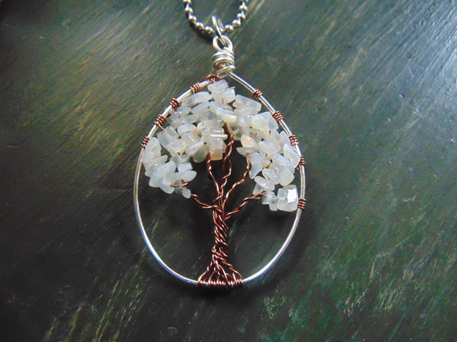 Gem Tree Oval Moonstone Necklace