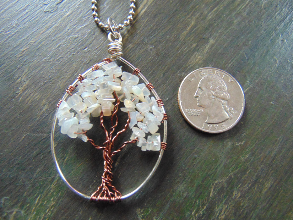 Gem Tree Oval Moonstone Necklace