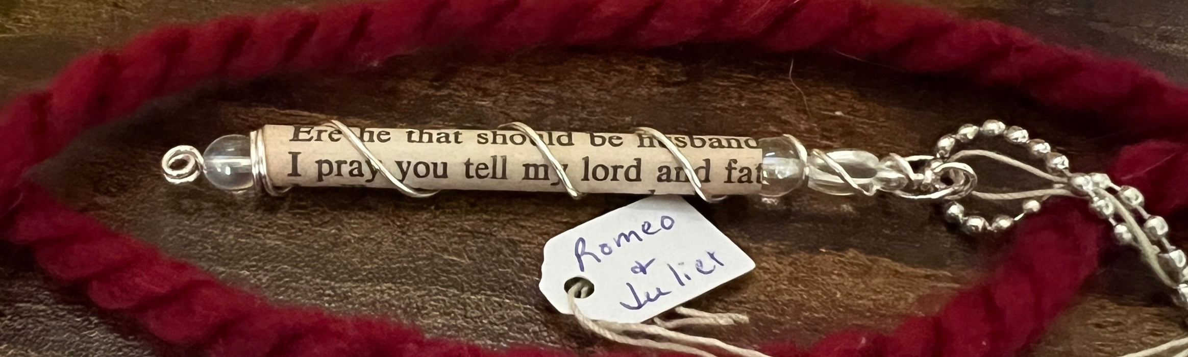 "It Shall Be Romeo" Romeo and Juliet Embellished Excerpt Necklace