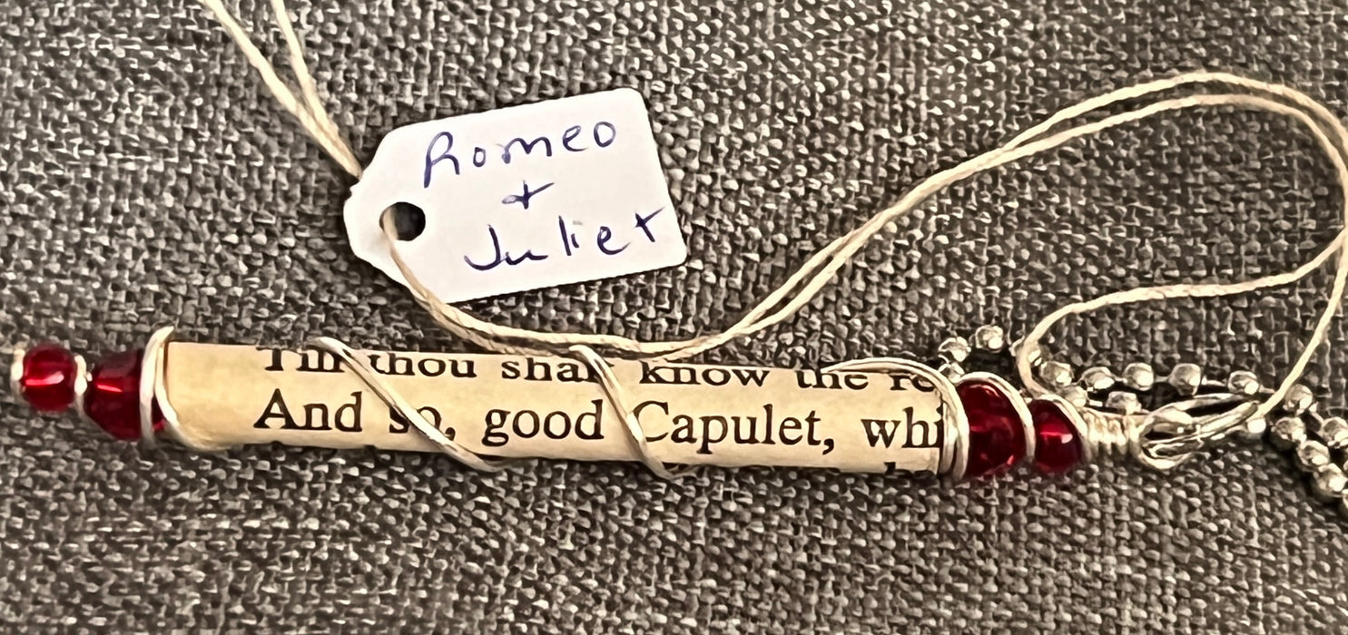 "And So Good Capulet" Romeo and Juliet Embellished Excerpt Necklace