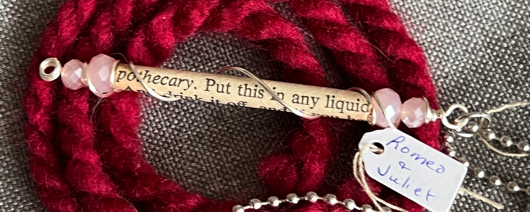 "Apothecary" Romeo and Juliet Embellished Excerpt Necklace