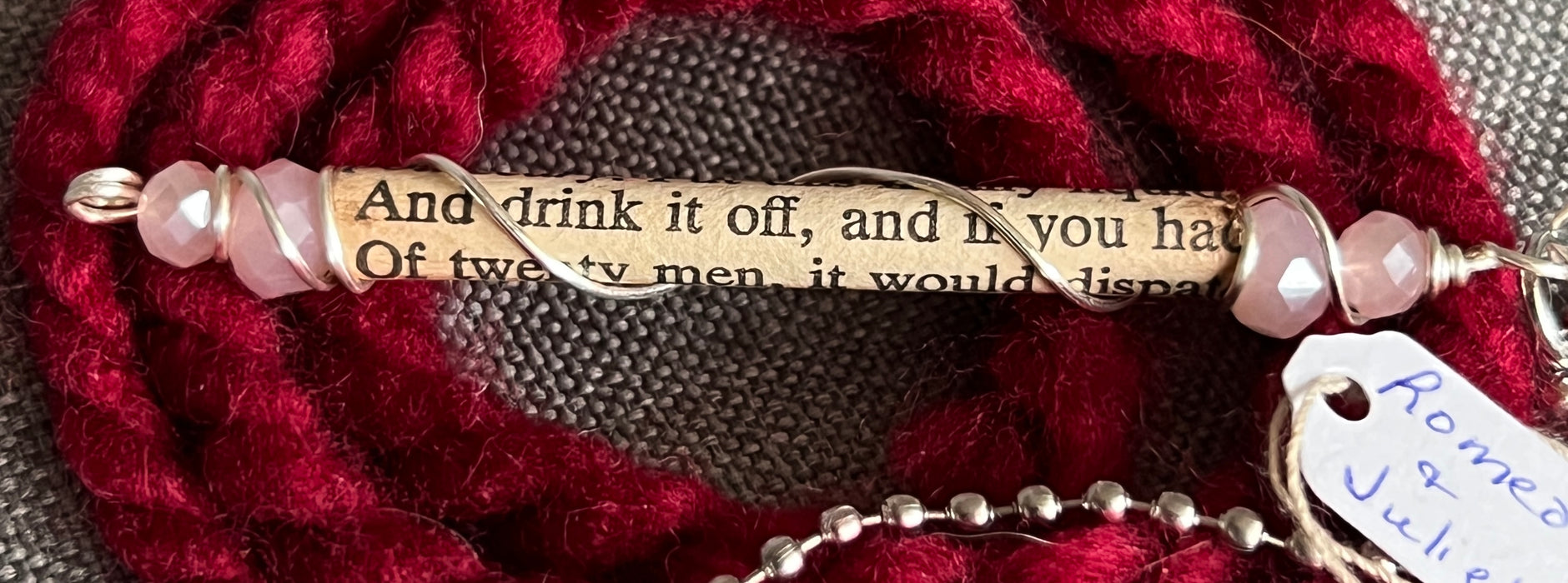 "Apothecary" Romeo and Juliet Embellished Excerpt Necklace