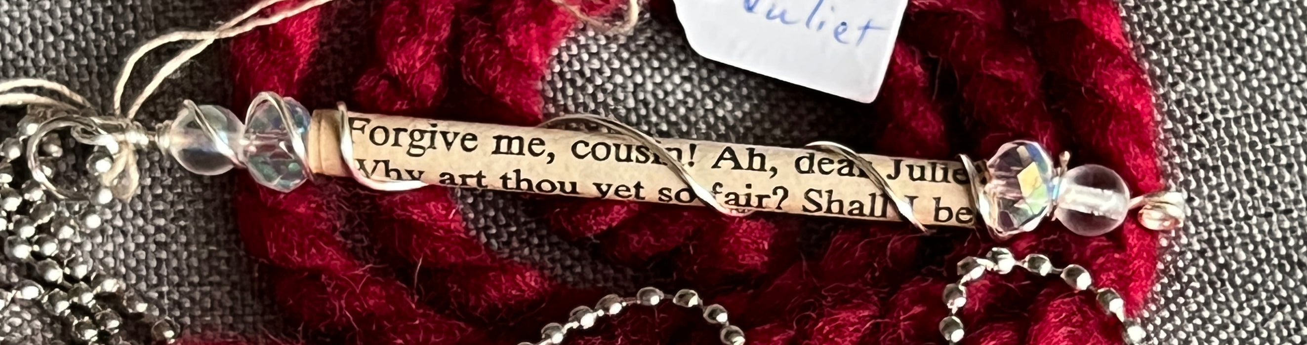 "Forgive Me" Romeo and Juliet Embellished Excerpt Necklace