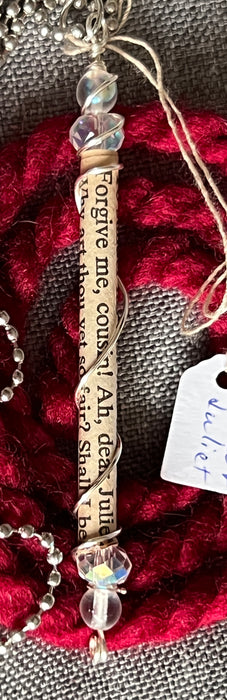 "Forgive Me" Romeo and Juliet Embellished Excerpt Necklace