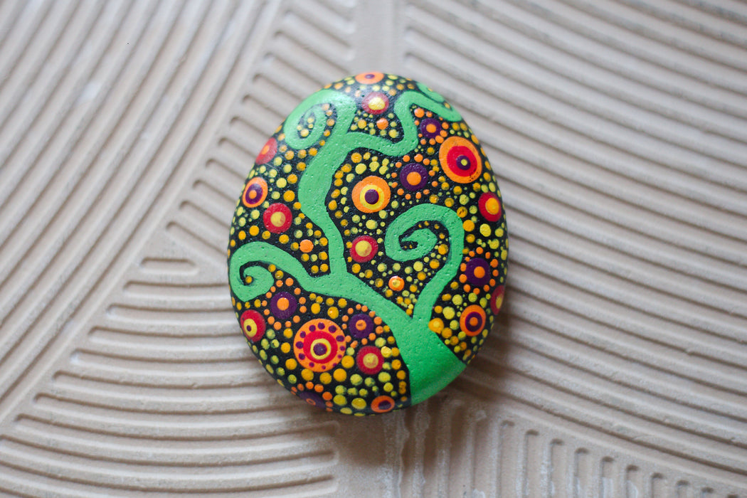 Dotty Vine Painted Stone