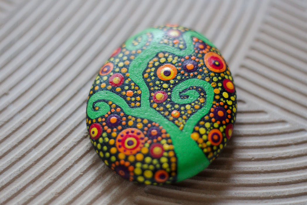 Dotty Vine Painted Stone