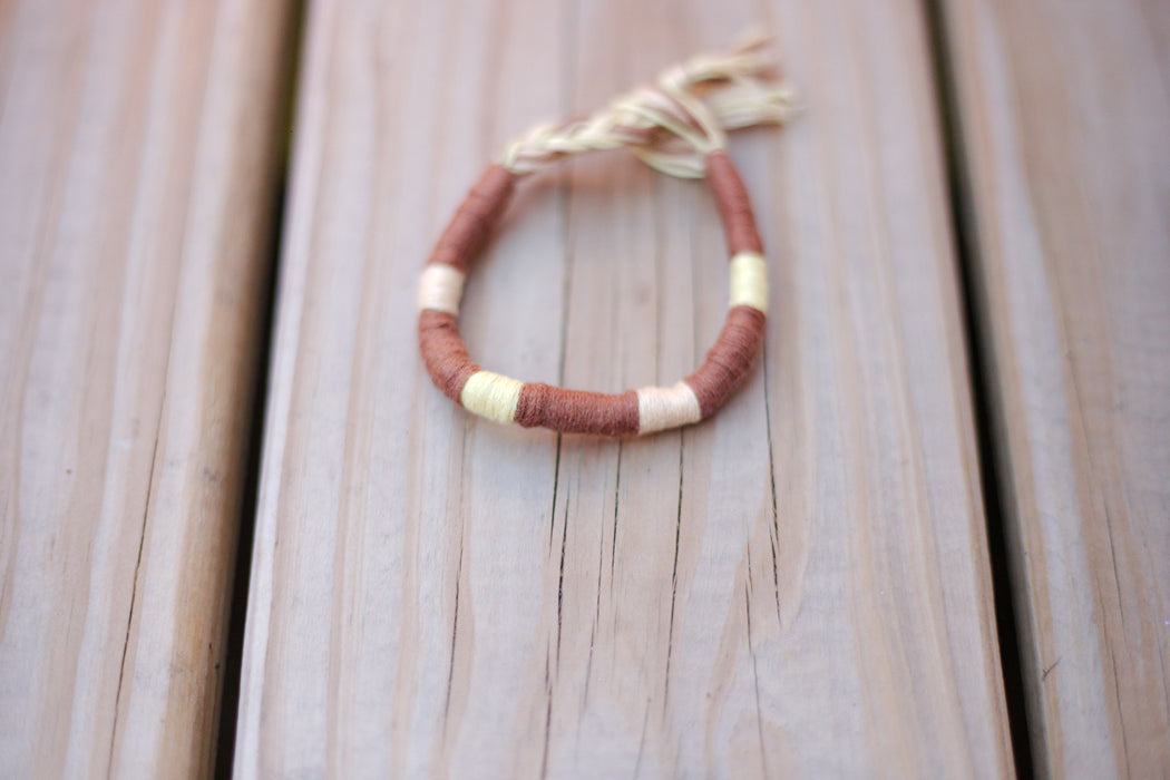 Brown And Tan ThreadWrap Bracelet