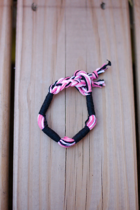 Pretty Pink and Black ThreadWrap Bracelet