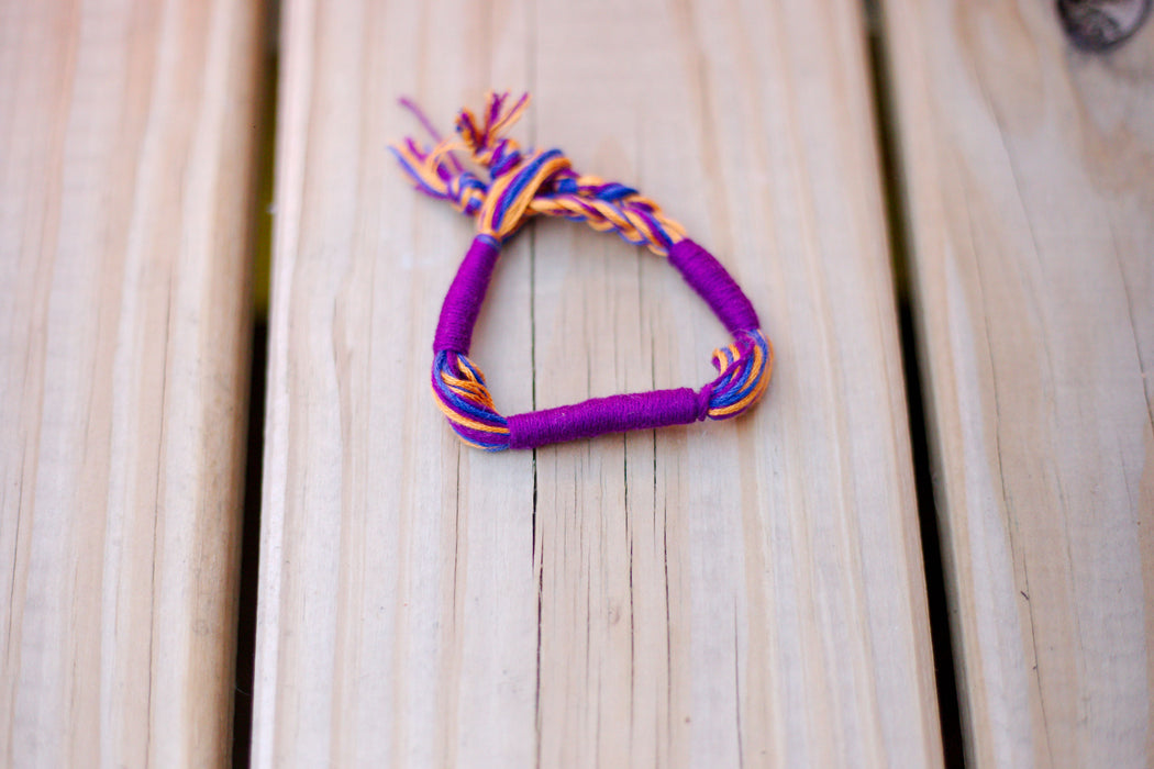 Mardi Gras ThreadWrap Bracelet