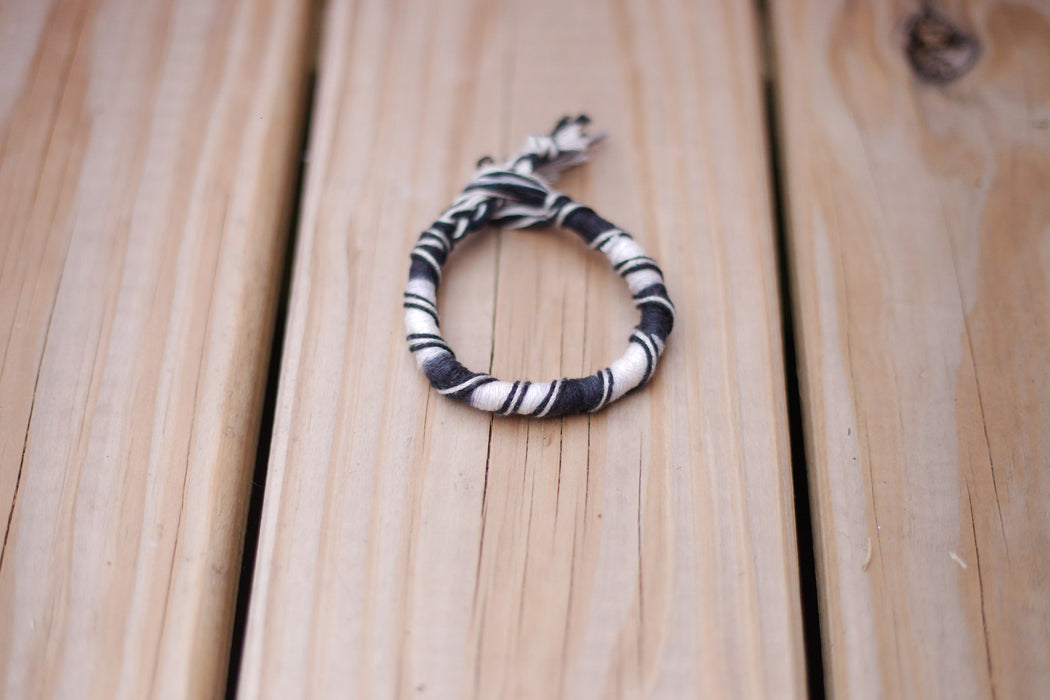 Black and White ThreadWrap Bracelet