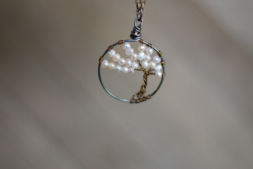 Pearl Gem Tree Necklace