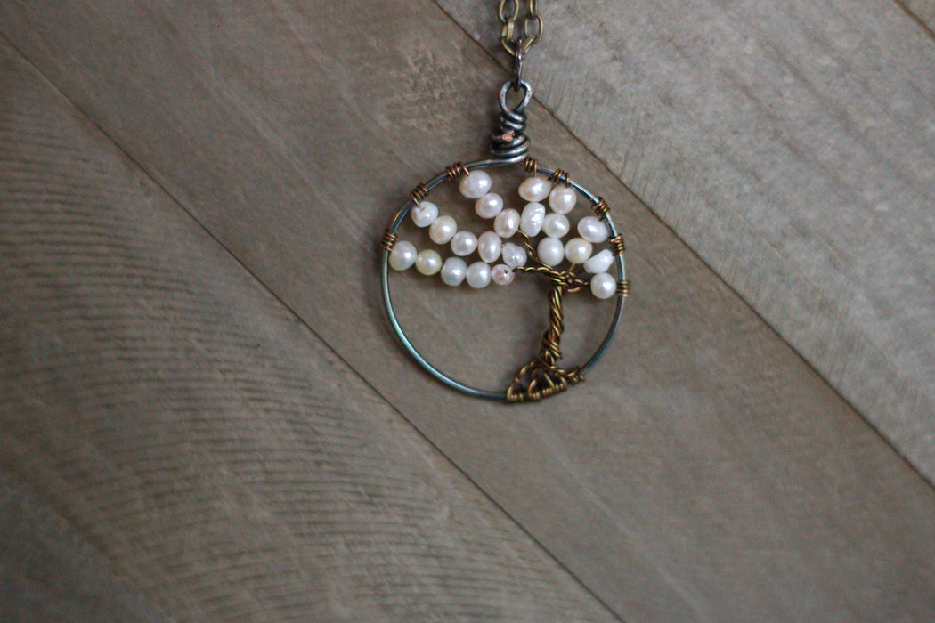 Pearl Gem Tree Necklace