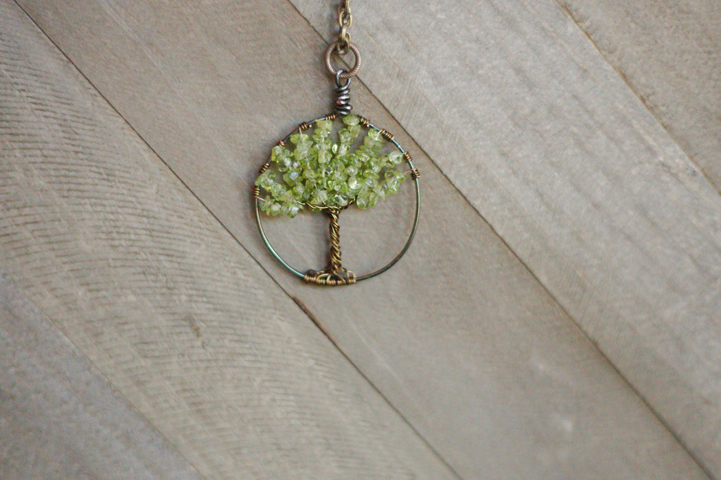 Peridot Gem Tree Necklace