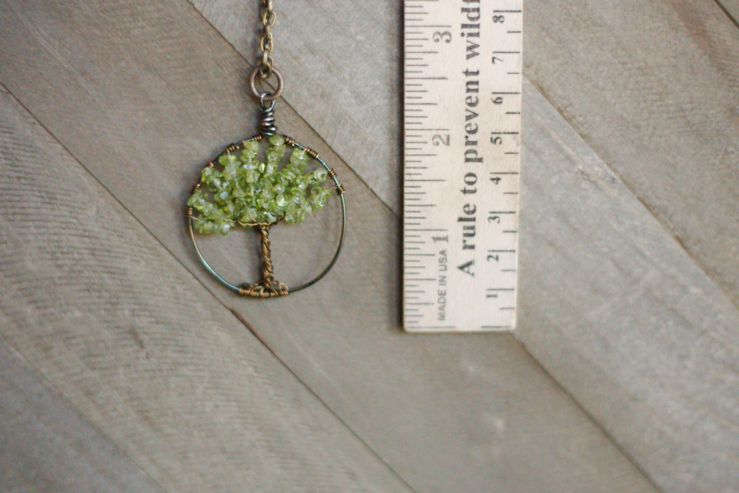 Peridot Gem Tree Necklace