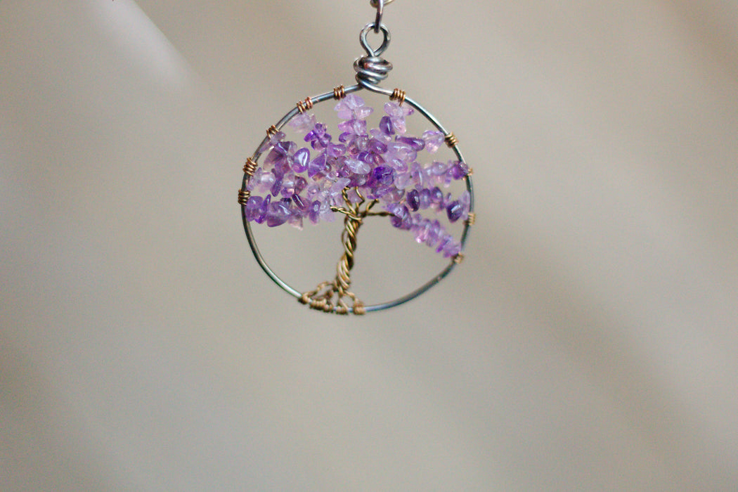 Amethyst Gem Tree Necklace