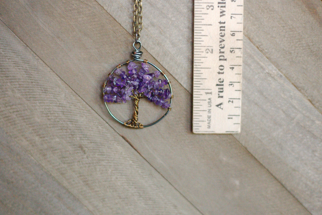 Amethyst Gem Tree Necklace