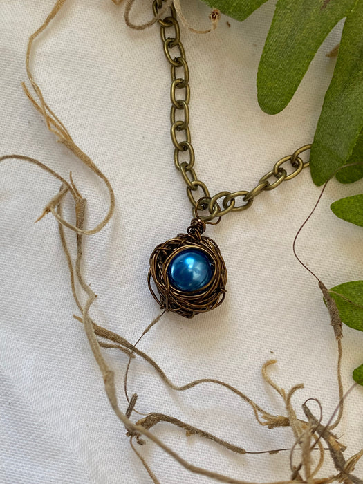 Birthstone Customizable Birdie Nest Necklace