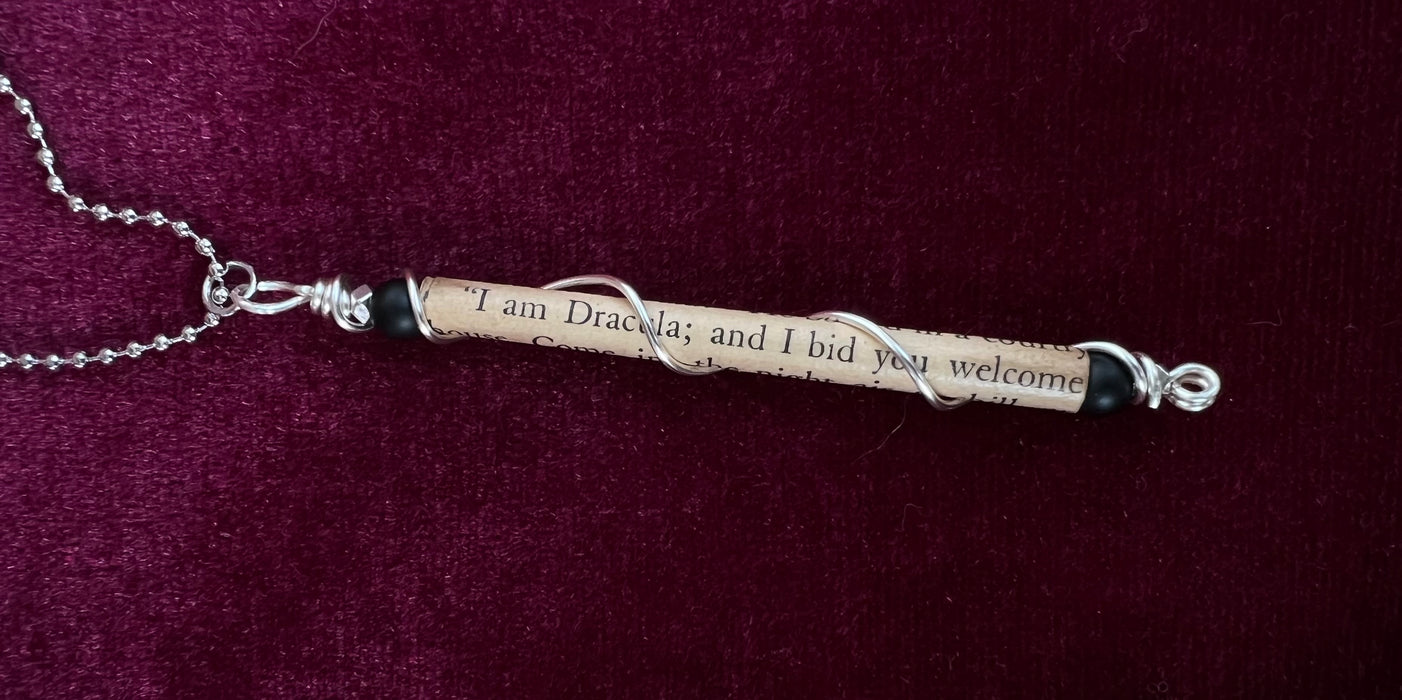 Embellished Excerpts "I Am Dracula" Necklace