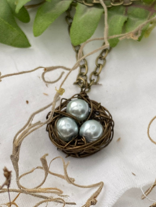 Birthstone Customizable Birdie Nest Necklace